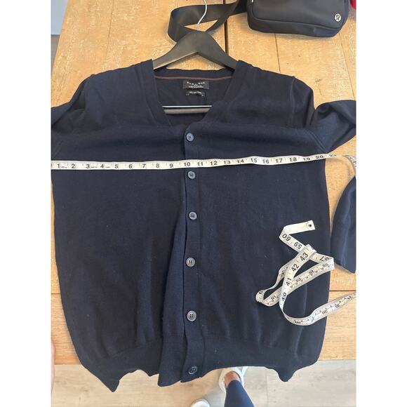 Zara Men Cardigan Basic Button Down Sweater Knitted V-Neck Solid Color Coat - Picture 4 of 5